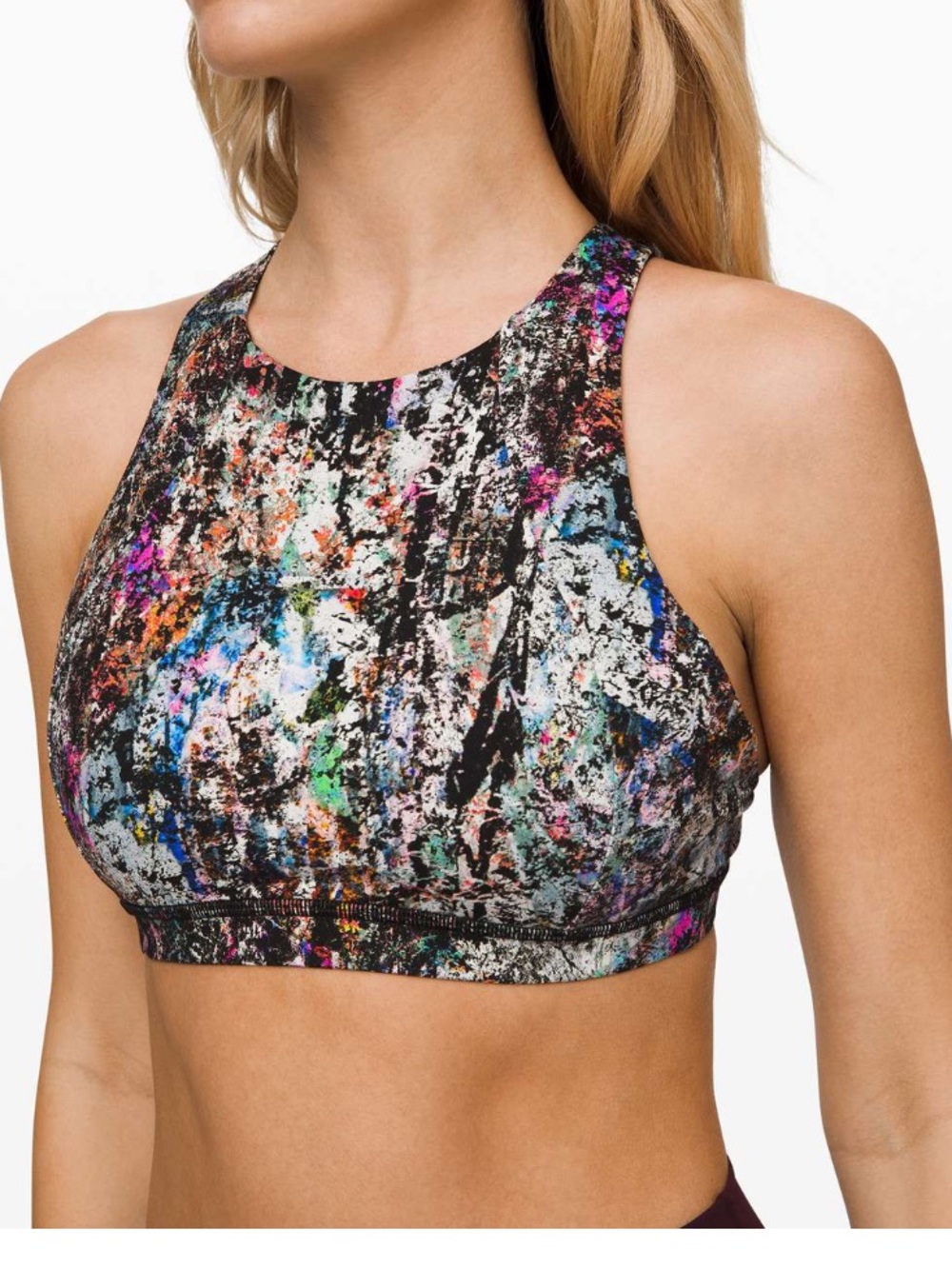 NWT Lululemon Free to Be Serene High Neck Bra Vitalize Multi Size 4